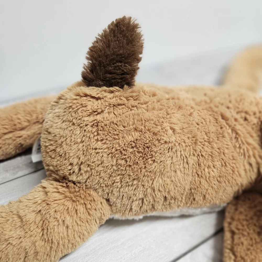 DanDee Laying Down Brown/White Dog Plush Stuffed Animal 31